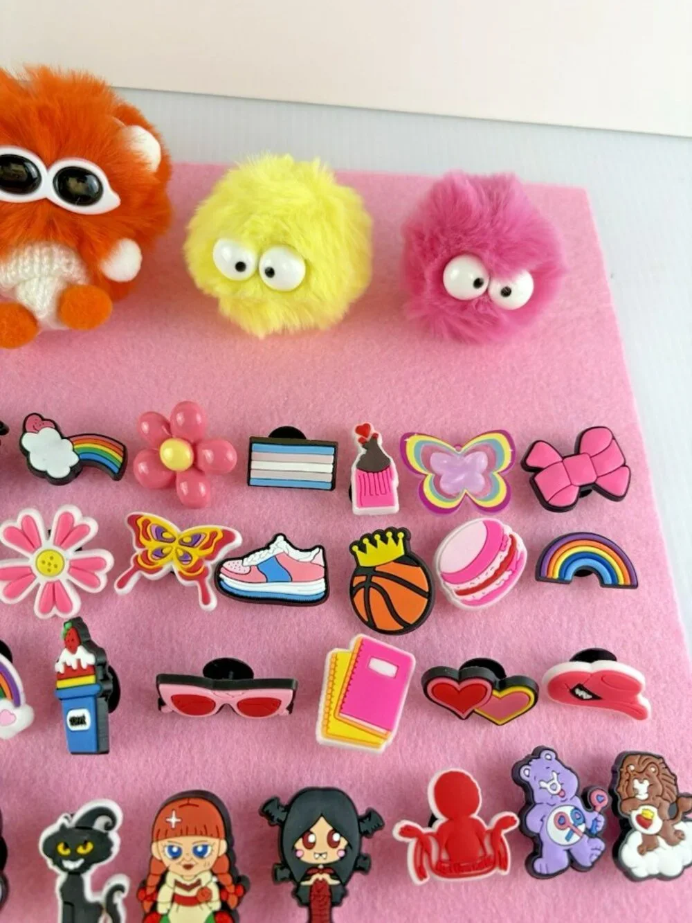 Lot 87pc Mixed PVC Croc Shoe Charms Jibbitz Girl Power Pride Mixed Designs